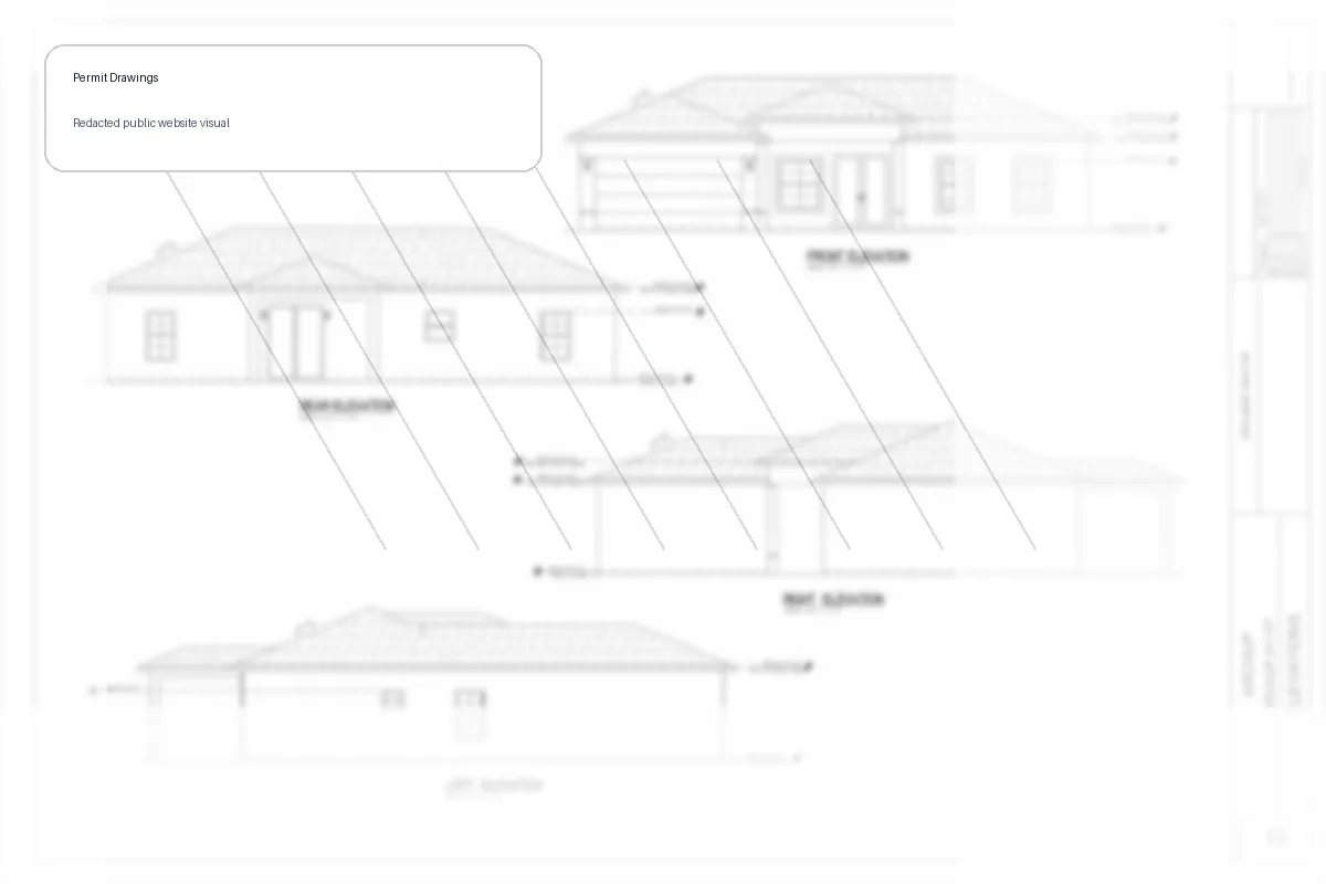 Redacted residential permit drawings
