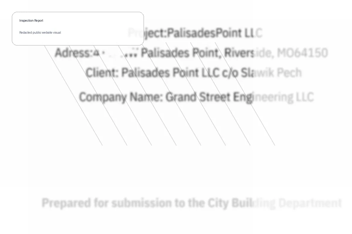 Redacted structural inspection report visual